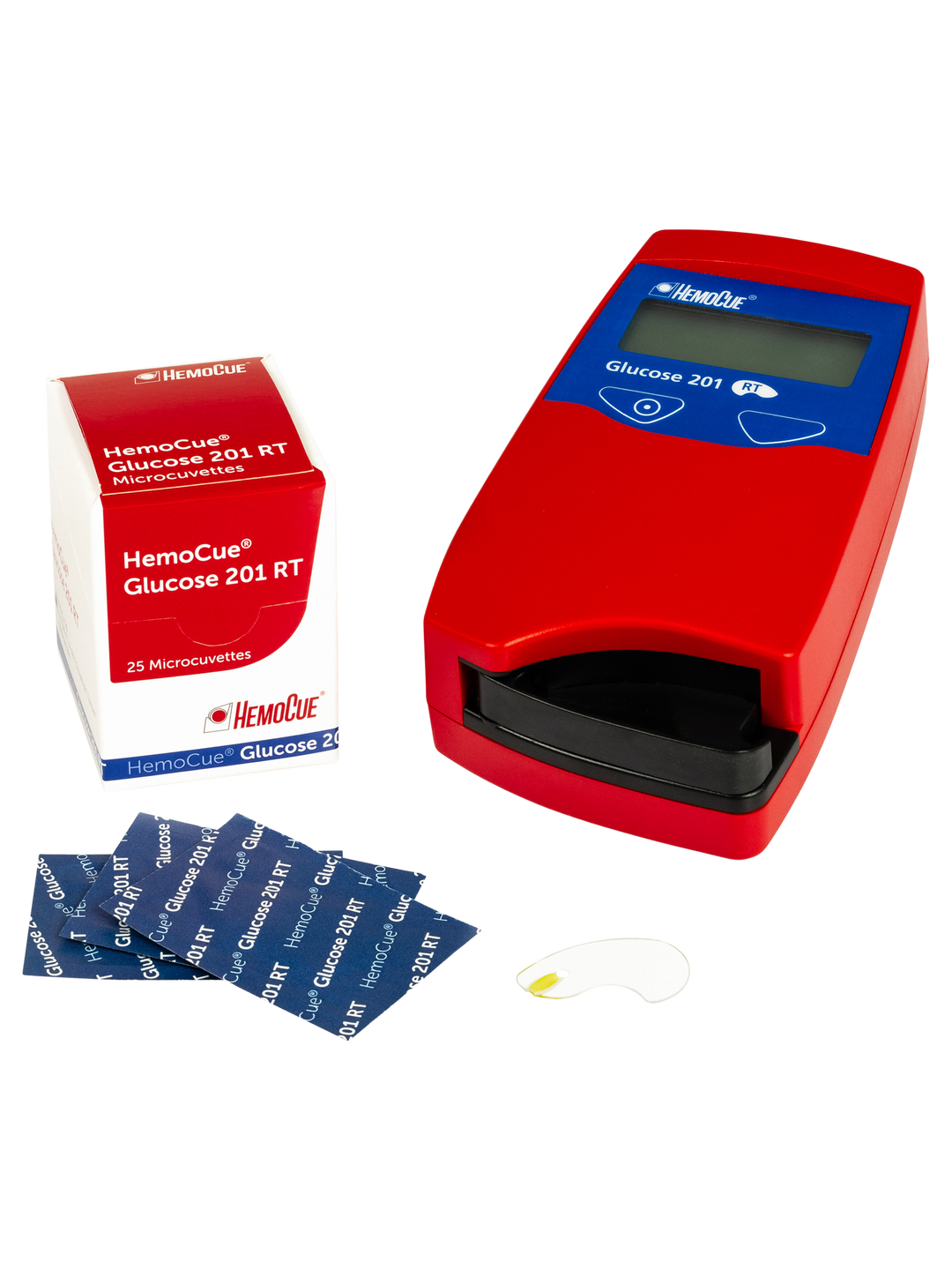 HemoCue<sup>®</sup> Glucose 201 RT Analyzer (mmol/L, whole blood). Order code 124713